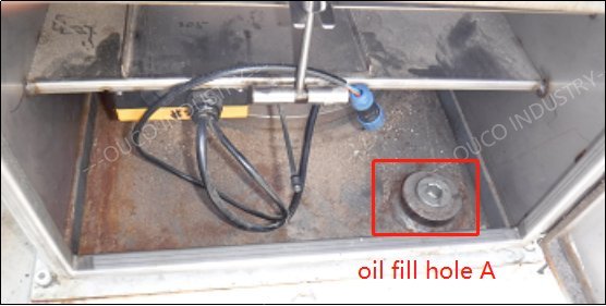 Furo A da suficiência do óleo