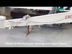 OUCO Hydraulic Single Arm Slewing Davit Para Barco de Resgate